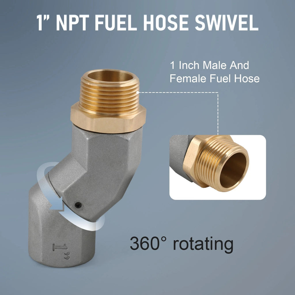 1 Inch Fuel Hose Swivel for Fuel Transfer Pump Nozzle (360 Rotating)