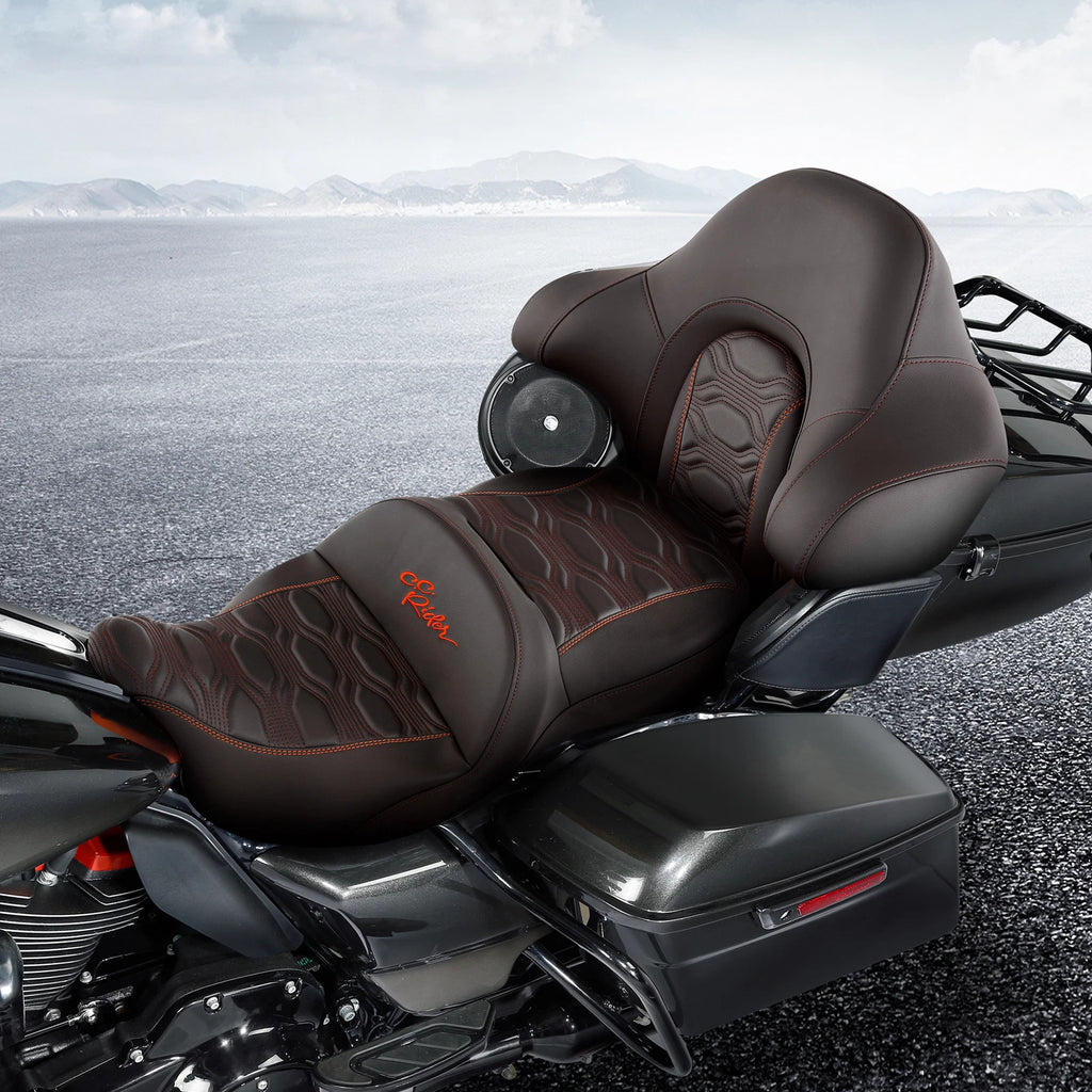 Driver Passenger Seat Backrest for Harley Electra Touring (2014–2023) 22 Brown