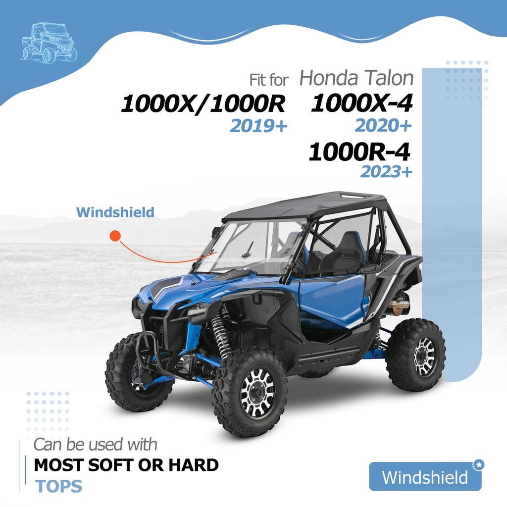 2-in-1 Windshield Flip Scratch Resistant for Honda Talon 1000X 2019–2023