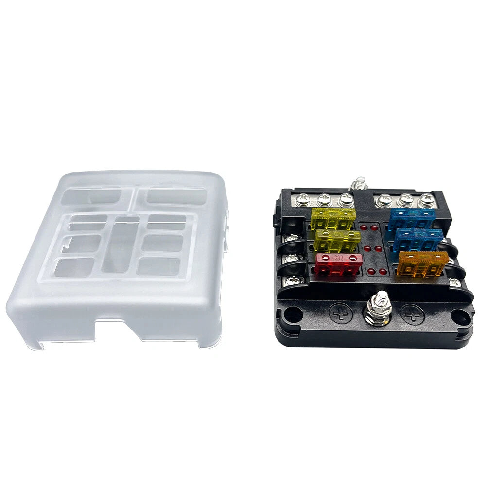 6-Way Blade Fuse Holder Box for Car Boot 12/24V