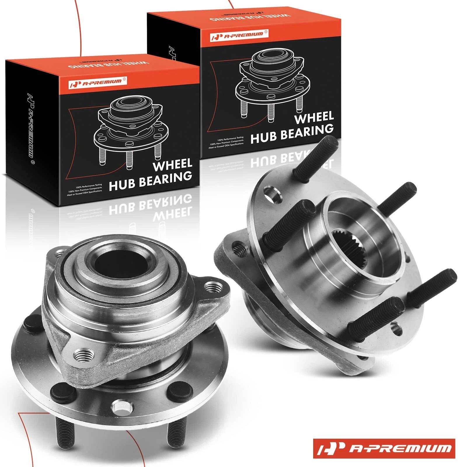 2X Wheel Hub & Bearing Assembly for Chevy Corvette (C5, C6)