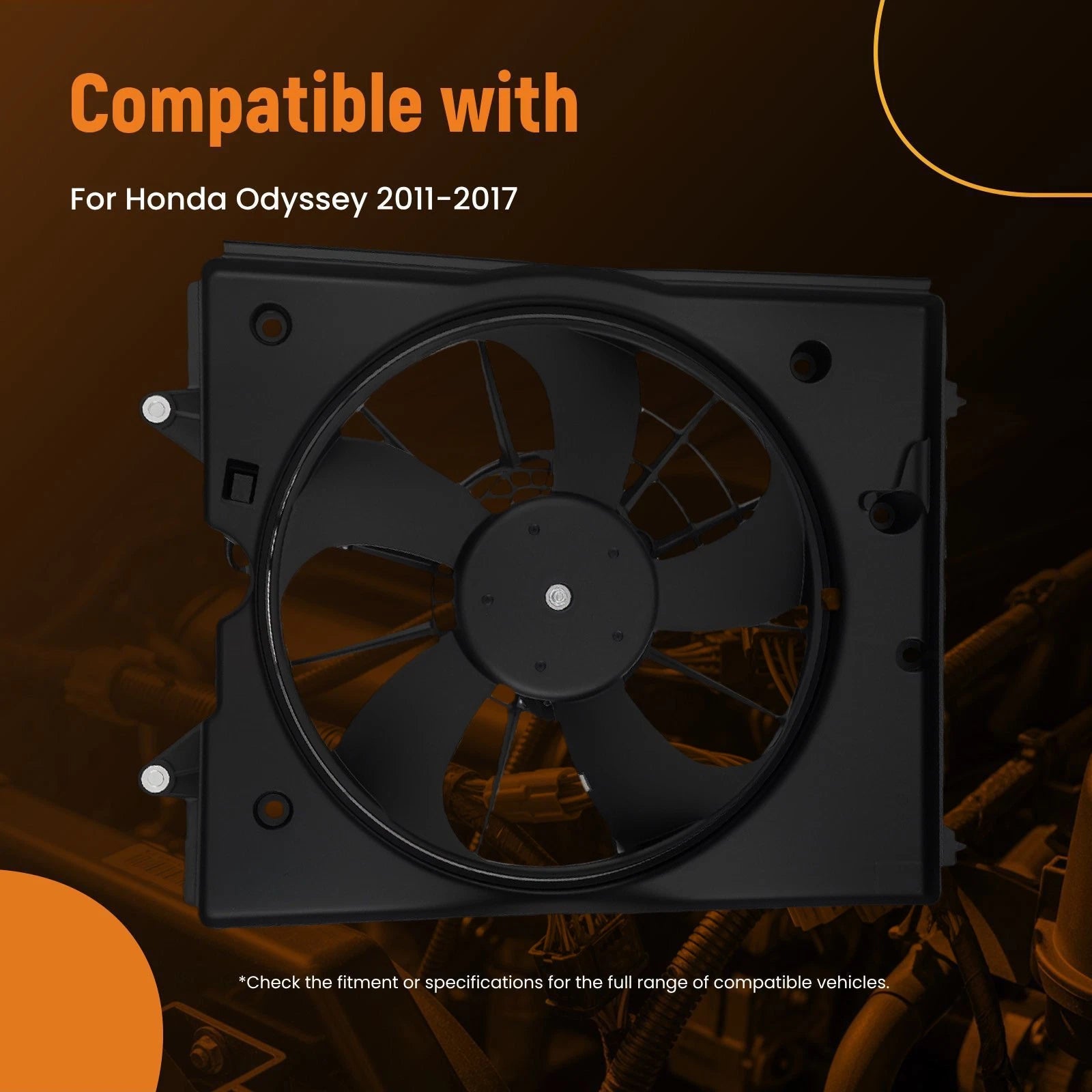 Radiator Cooling Fan for Honda Odyssey (2011–2017) 19030RYEA11 HO3115160 2 Pin