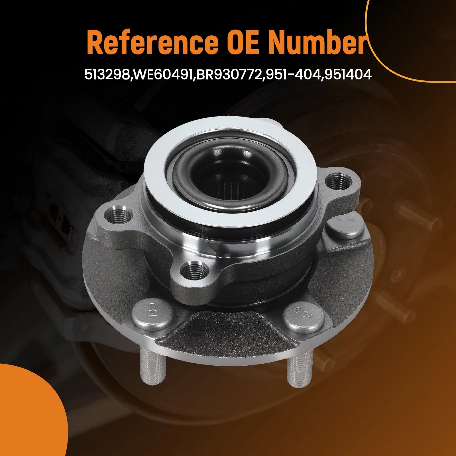 Front 5 Bolt Wheel Bearing Hub for Nissan Rogue Select (2014–2015) 951404 WE60491