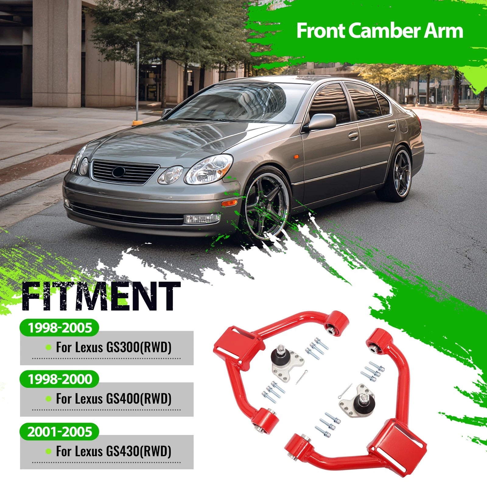 Adjustable Front Upper Camber Control Arms Set for Lexus GS300 GS400 GS430 (1998–2005)