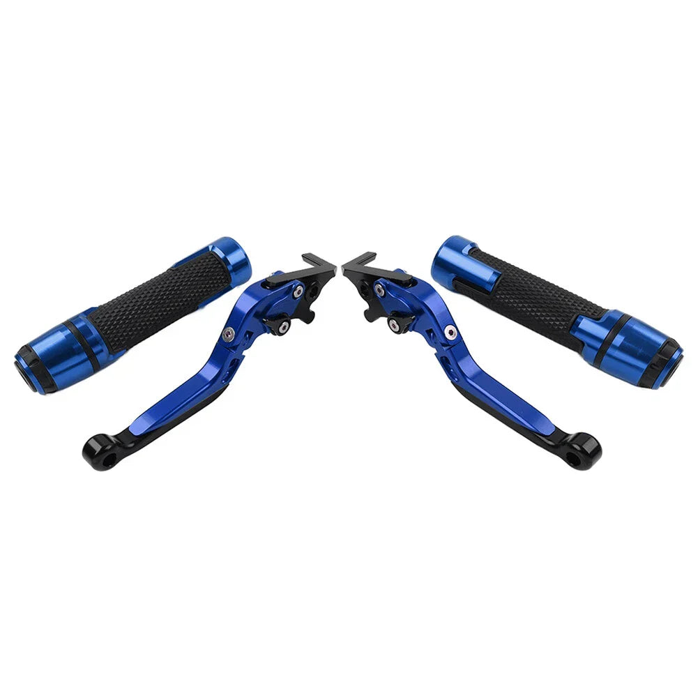 Blue Extendable Brake Clutch Lever Grip Set for BMW R1200GS R1250GS (2013-2023)