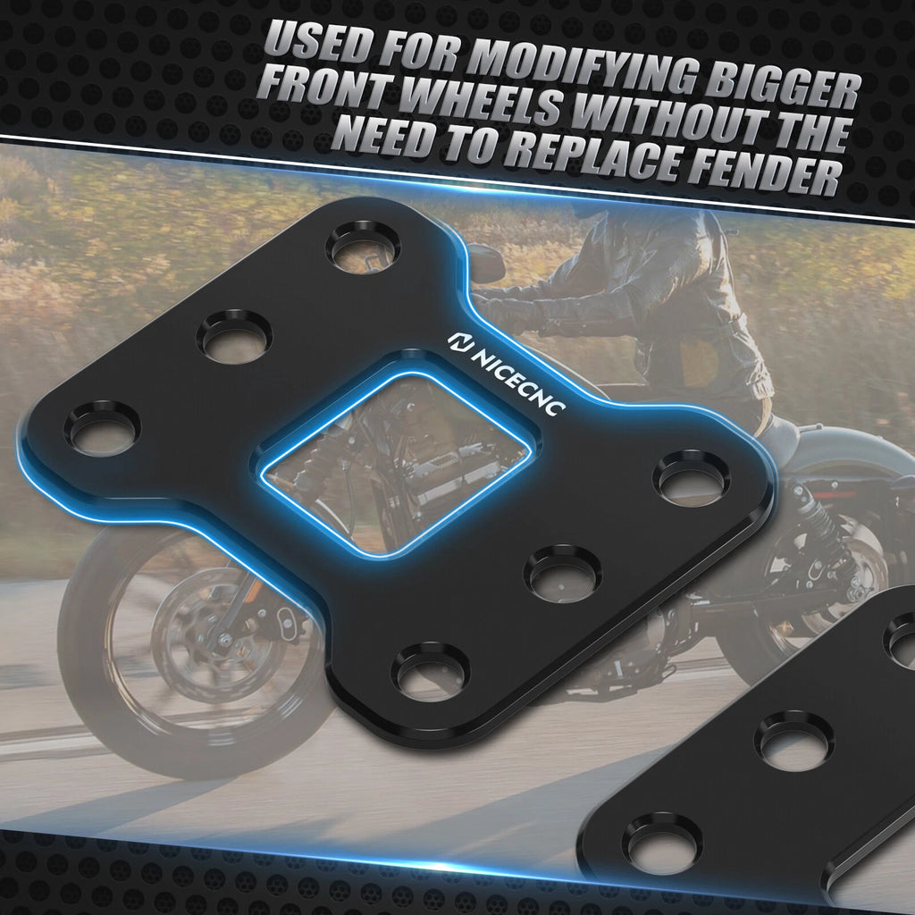 1" Front Wheel Fender Riser Adapter for Harley Iron 883 XL883N (2009–2019)