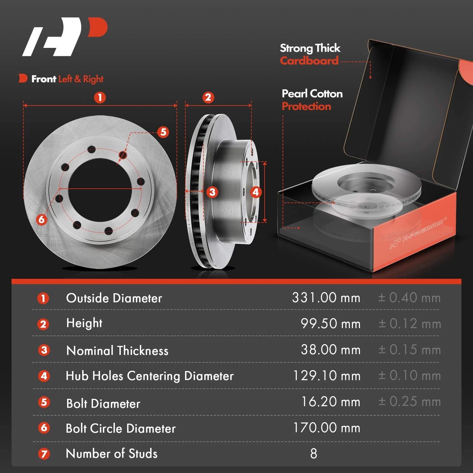 Disc Rotors & Brake Pads & Calipers for Ford F-250 Super Duty