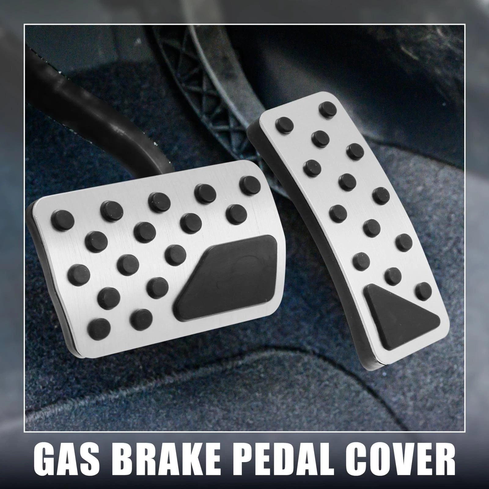 Set of 2 Brake Pedal Pad Gas Accelerator Covers for Jeep (2011–2012) Silver Tone