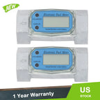 2X Digital Turbine Flow Meter 1.5" for Liquid Flow Measurement