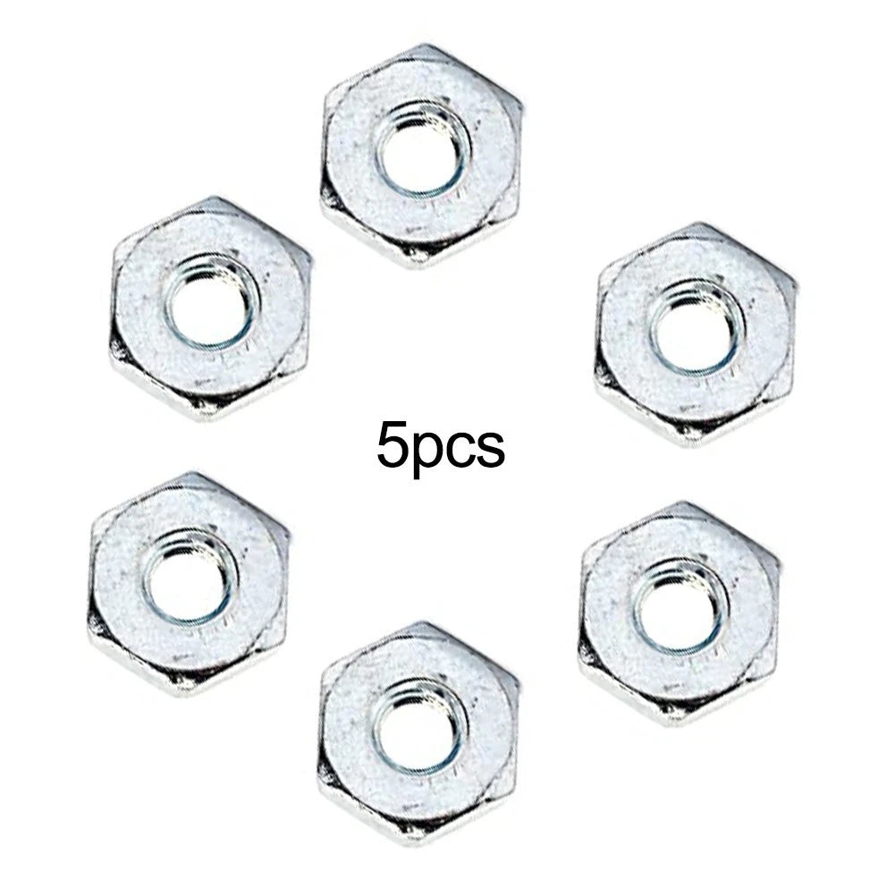 5X Guide Bar Assembly Nuts for M8 Chainsaw - Steel, 19mm Hex