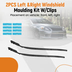 2X Windshield Pillar Molding Kit w/Clips for Lexus IS250 (2006–2013)