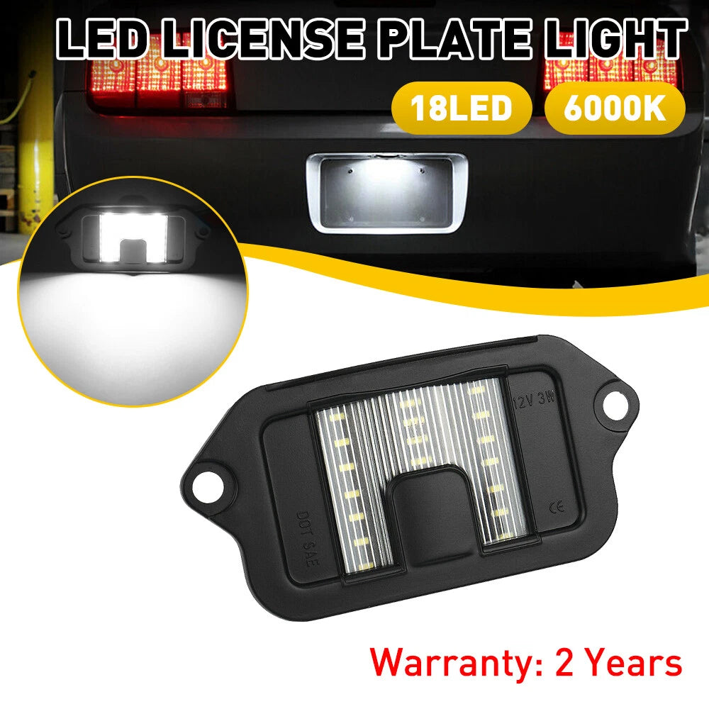 Set of 2 Rear License Plate Light Lenses for Ford Mustang (2005–2009)