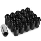 Set of 4 Open End M12x1.5 44mm Tall Black Aluminum Lug Nuts for JDM Rims