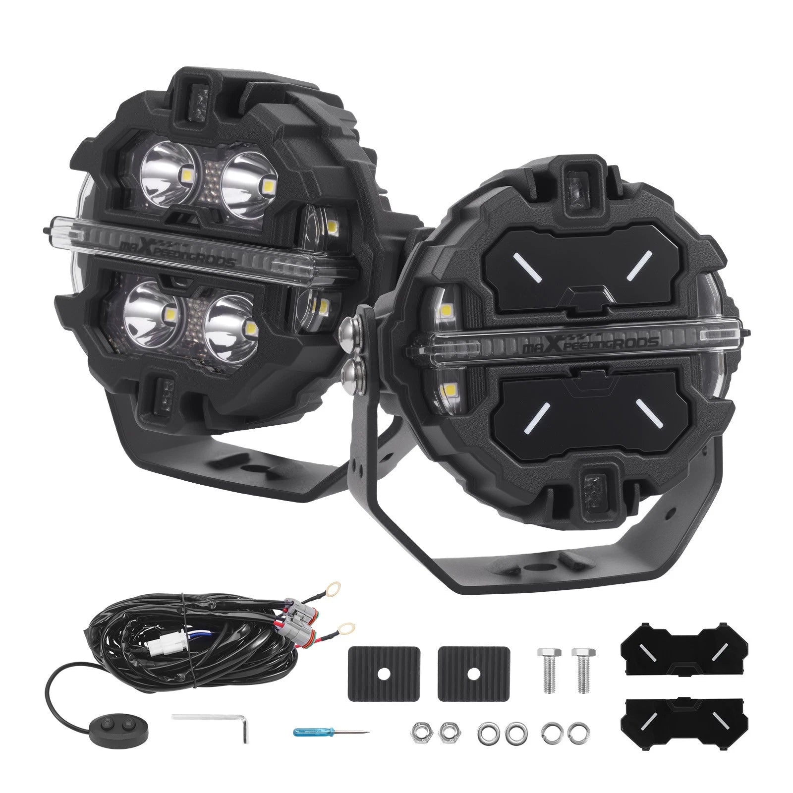 3.5'' 5'' 7'' Round/Square Universal Driving Auxiliary Light RGB DRL
