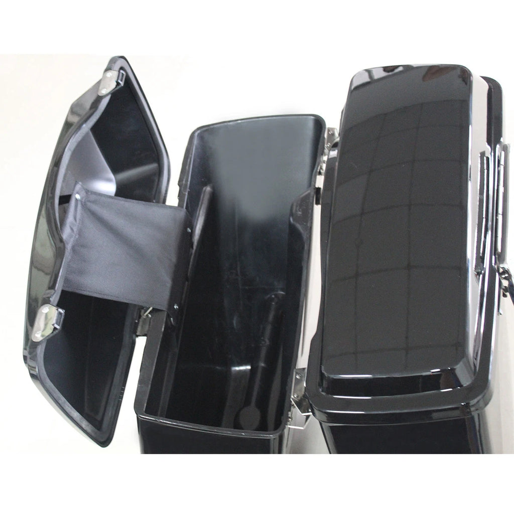 5" Stretched Extended Hard Saddle Bags for Harley Touring Road King