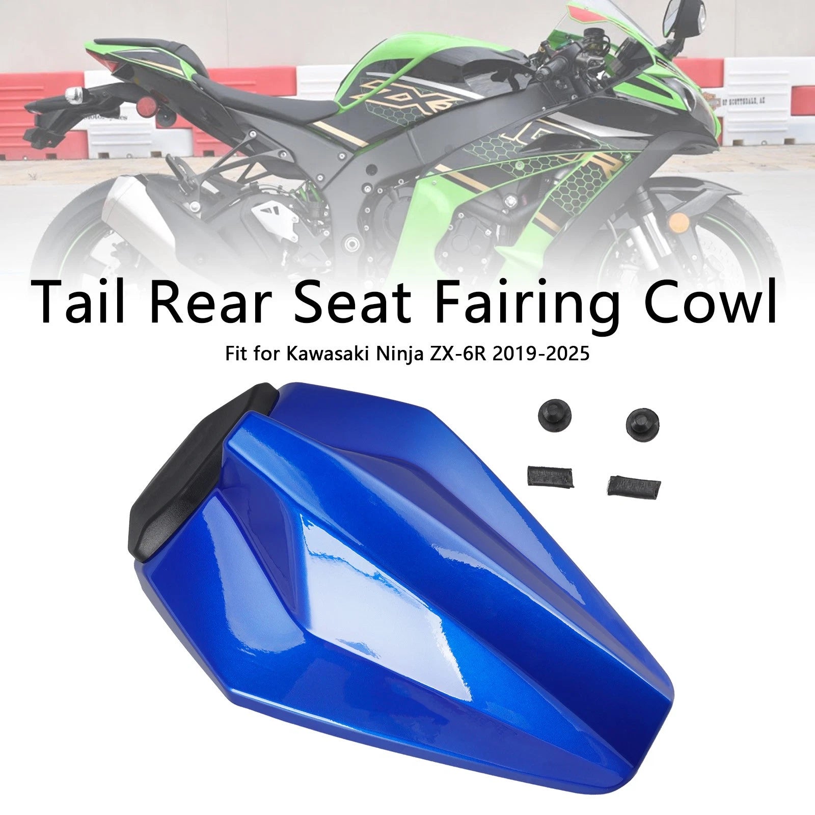 Racing Tail Rear Seat Fairing Cowl for Kawasaki ZX6R (2019–2025) Blue