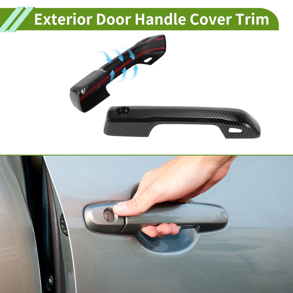 Exterior Door Handle Cover Trim for Toyota Tundra (2022–2024) Carbon Fiber Black