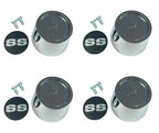 Wheel Center Caps Chrome Set for 1969–1970 Chevrolet Chevelle SS Mag Wheels