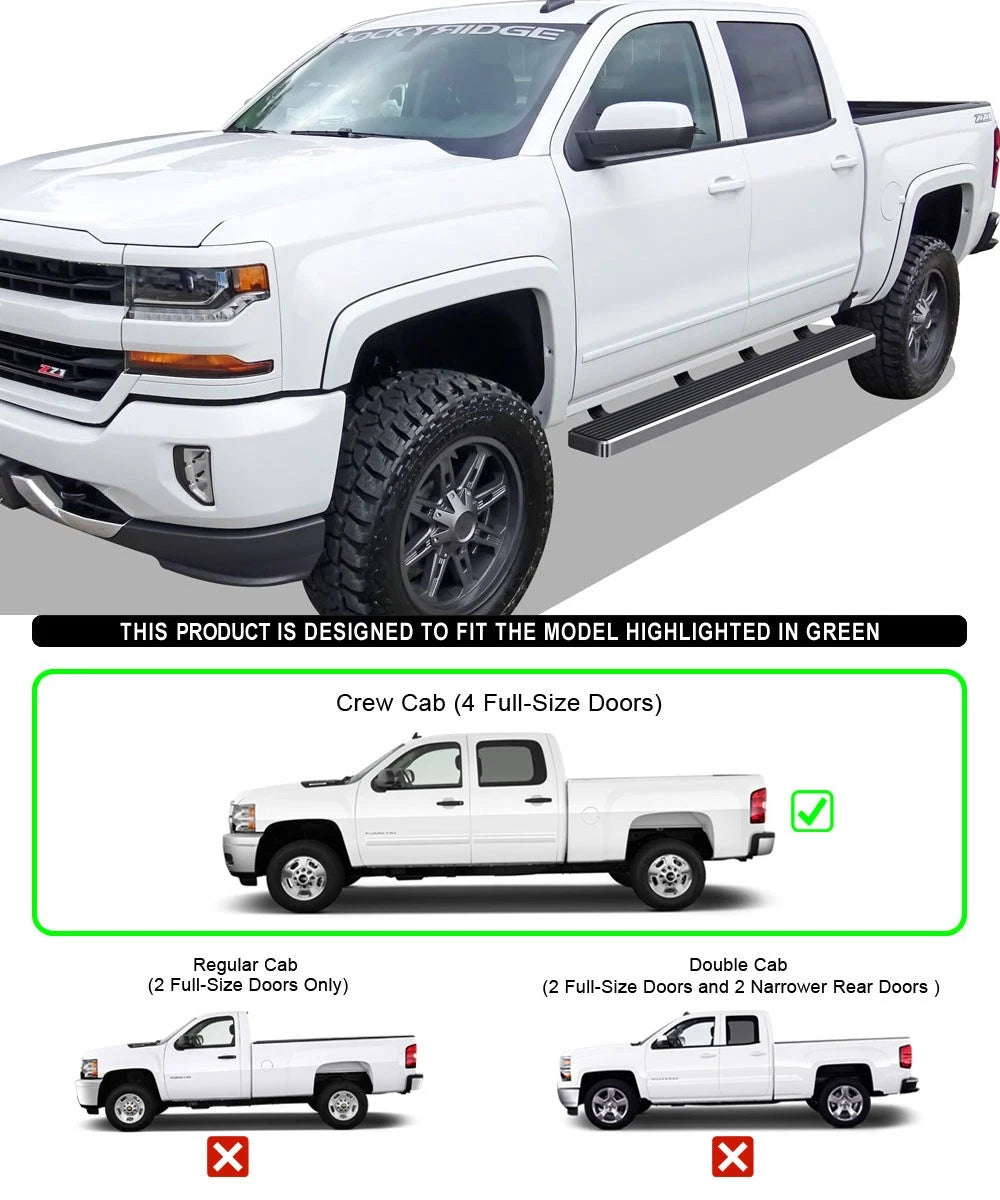 5-Inch Running Boards for Chevy Silverado GMC Sierra (2007-2018)