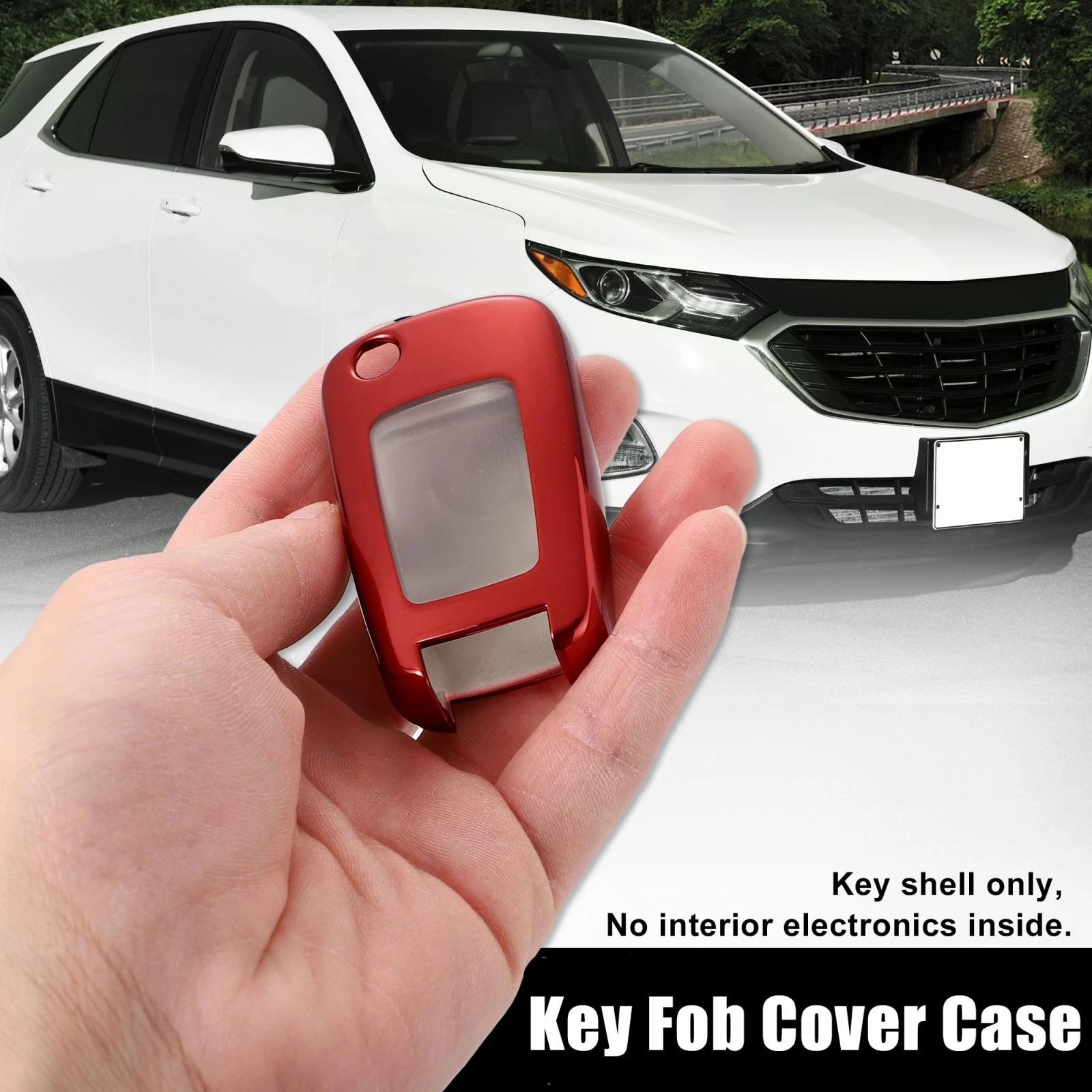 TPU Key Fob Cover for Chevrolet Impala (2014–2019) Red 745065754856