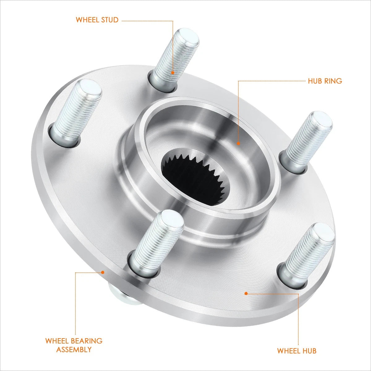 Set of 2 Wheel Hubs for Nissan Altima 2.5L (2002–2006) 5 Studs