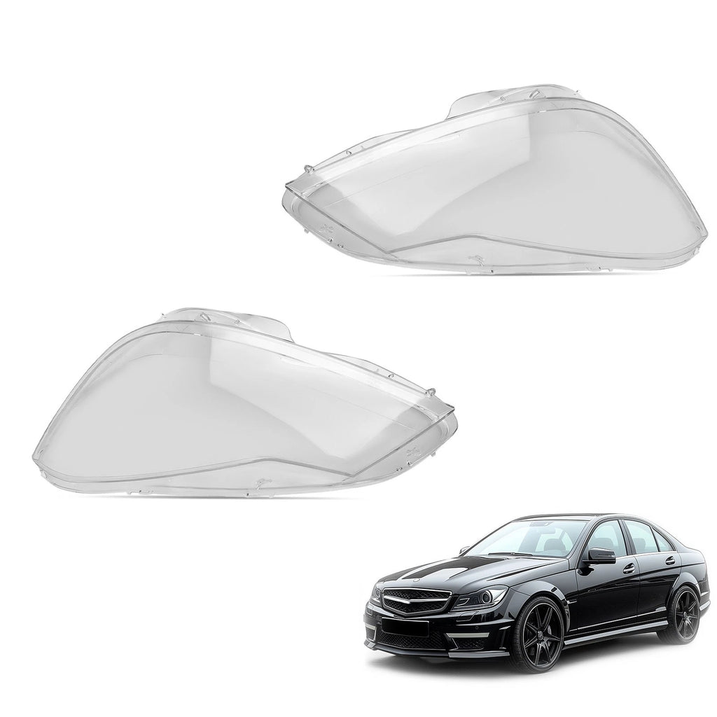 1 Pair Headlight Lens Cover for Mercedes Benz W204 C (2011–2013) A2048203639