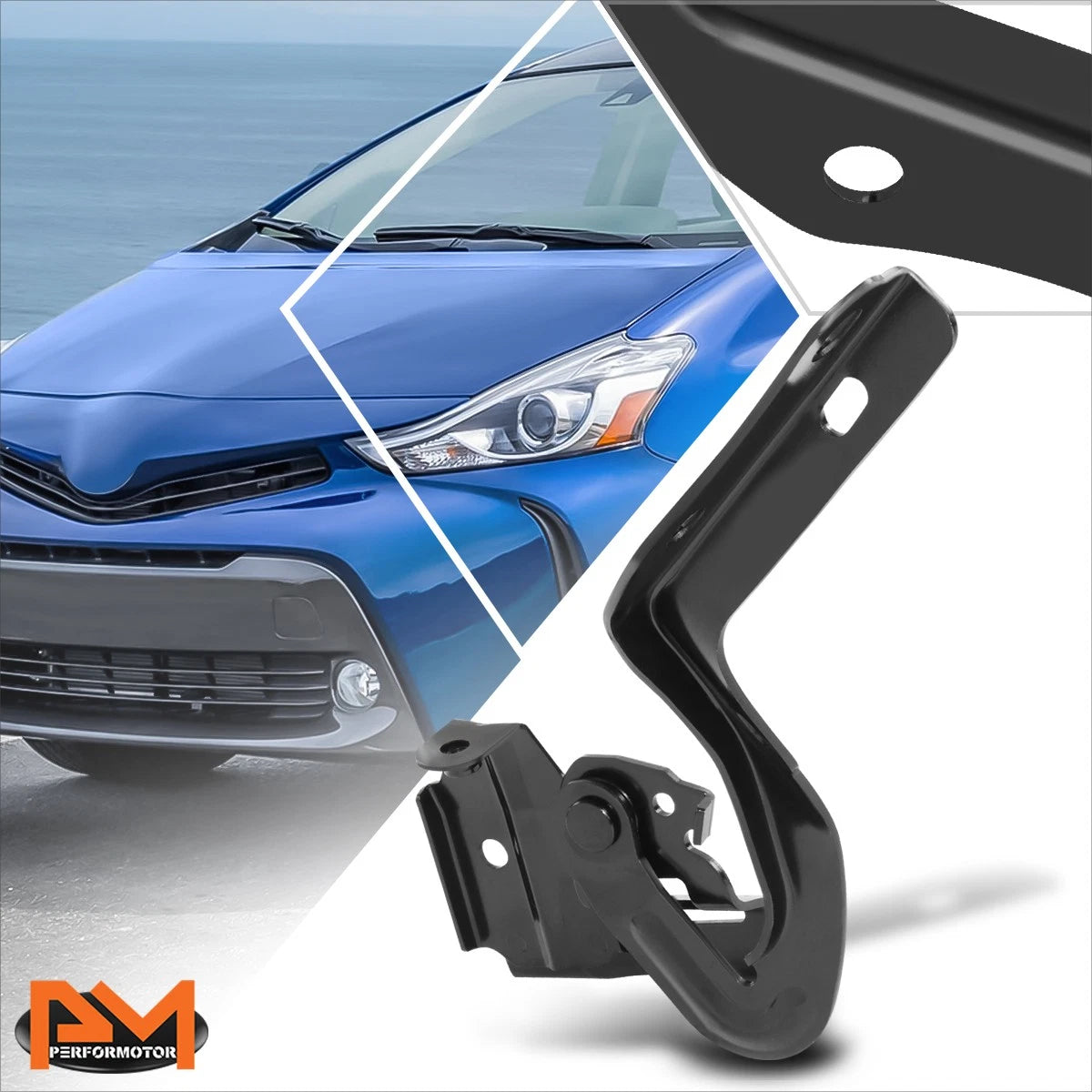 LH Driver Side Steel Engine Hood Hinge for Toyota Prius V (2012–2018)