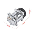 A/C Compressor for Sanden 508 Style V-Belt (12V, Chrome)