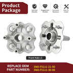 Front Left & Right Hubs for Yamaha Kodiak 400 450 Bruin 350 (1993–2006)