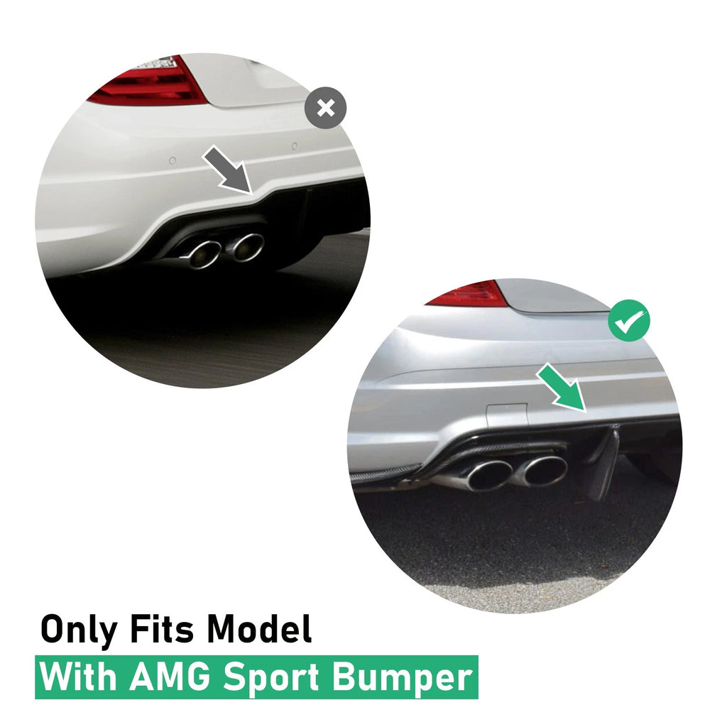Rear Bumper Diffuser for Mercedes Benz W204 C-Class (2008–2011) Carbon Fiber