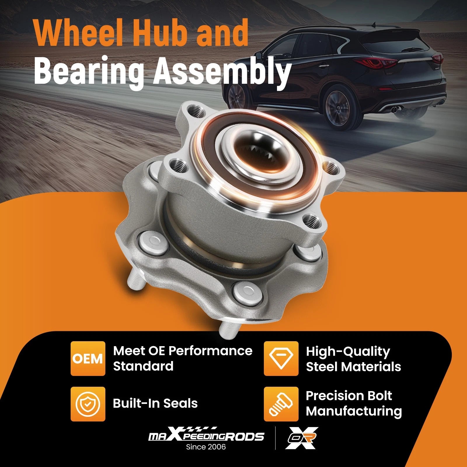 Rear 5 Lug Wheel Hub & Bearing Assembly for Infiniti QX60 (2013–2020) BR930868