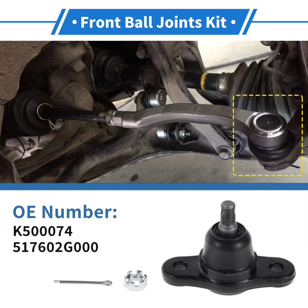 2X Front Lower Ball Joints for Hyundai Elantra (2007–2010) No.K500074/517602G000