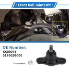 2X Front Lower Ball Joints for Hyundai Elantra (2007–2010) No.K500074/517602G000