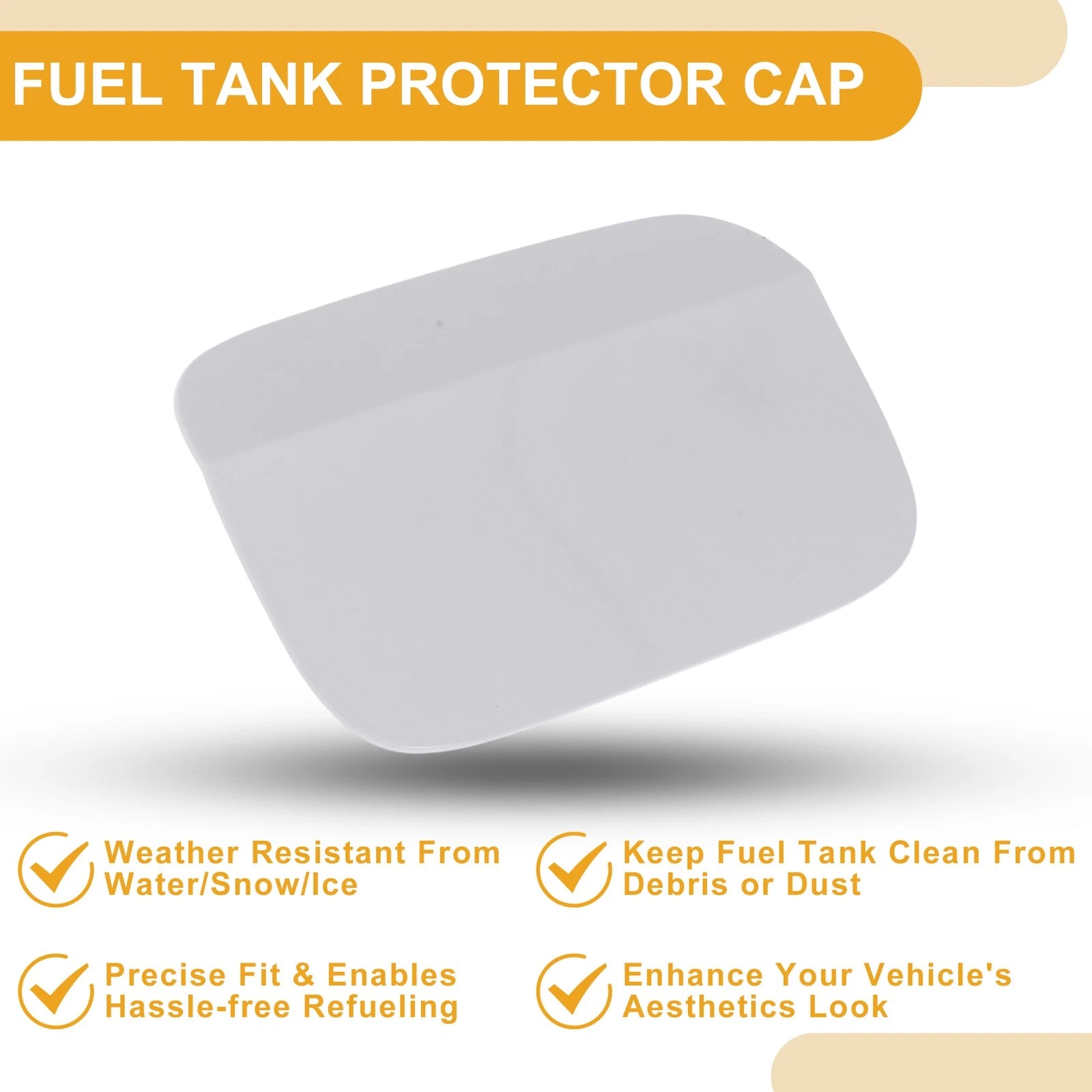 Fuel Tank Door Cap for Volkswagen Passat (2011–2018) Clip Type No.561809857 White