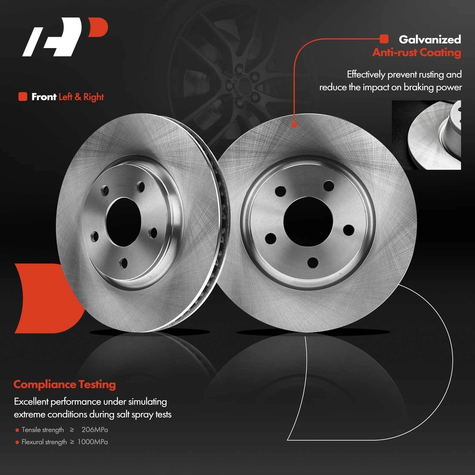 Front Brake Rotor & Pad Set with Caliper for Chevrolet Cobalt (2005-2010)
