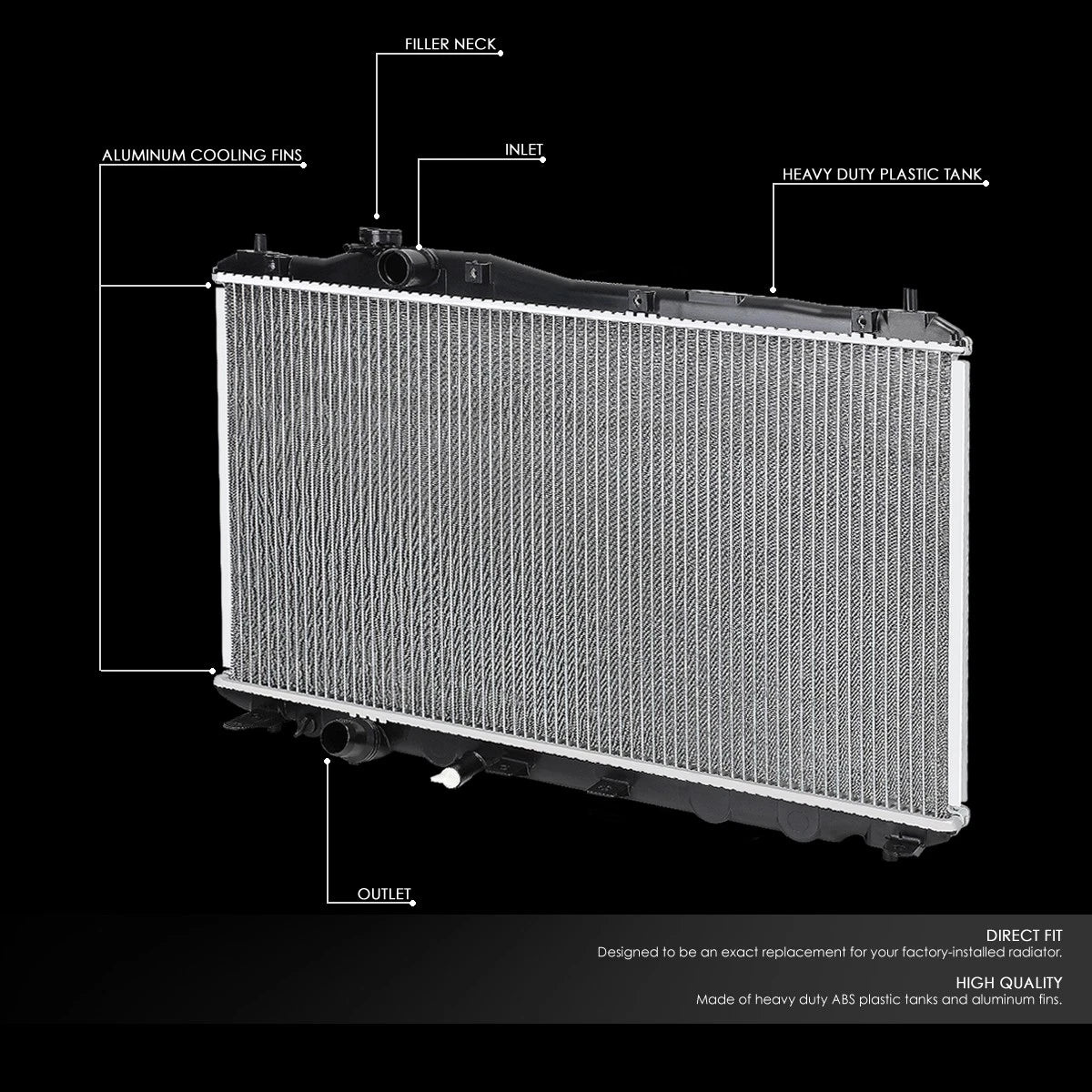 Aluminum Core Radiator for Honda Civic/Acura ILX (2012–2015) DPI 13221