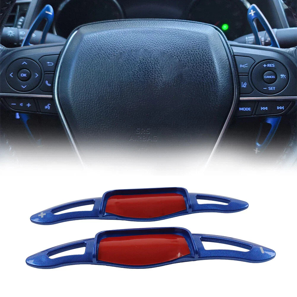 Blue Steering Wheel Paddle Shifter Extensions for Toyota Camry Corolla Avalon