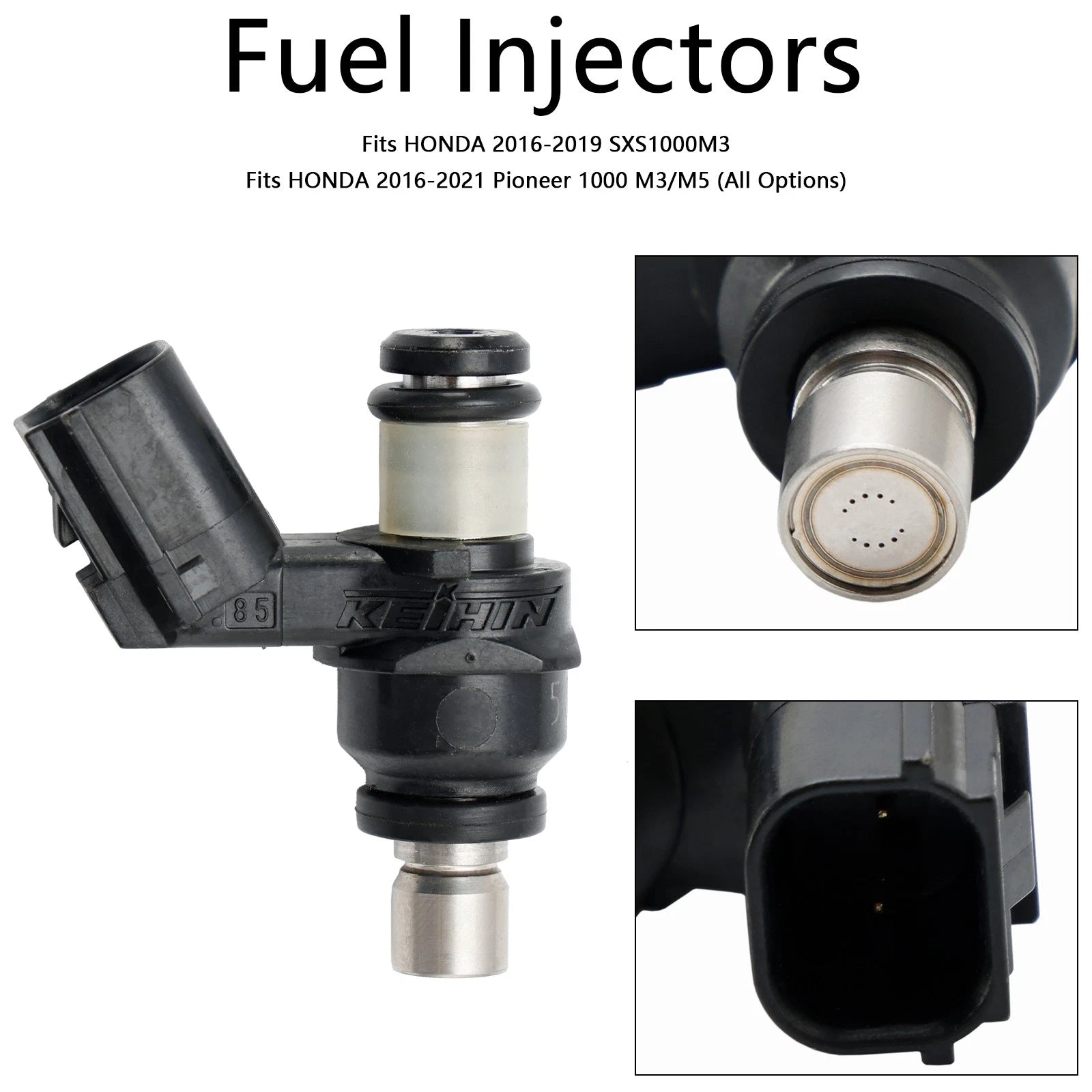 Set of 2 Fuel Injectors for Honda Pioneer 1000 SXS1000 (2016–2023) 16450-HL4-003 16450-HL4-013