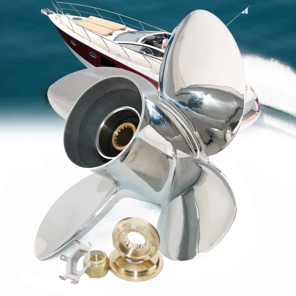 4-Blade Stainless Boat Propeller for Mercury 40-140HP (13 1/4X15-RH)