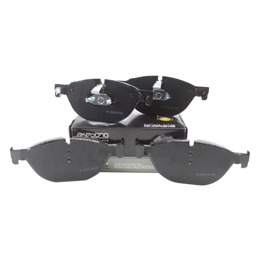 Set of 4 Akebono Euro Front Ceramic Slotted Brake Pads for BMW F02 F07 F10 F12 F13