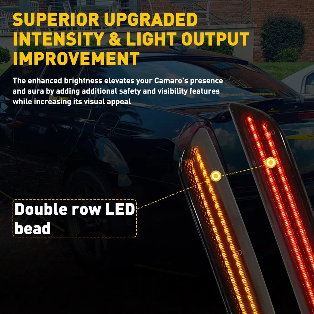 4X Smoked LED Side Marker Lights for Ford Mustang (2010–2014)