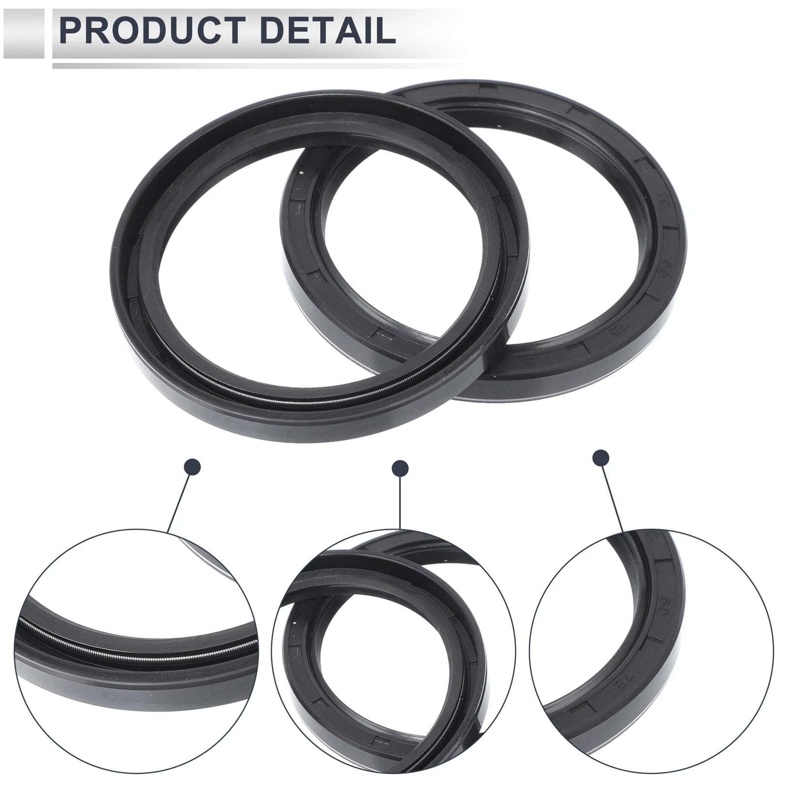 Set of 5 Oil Seal Ring for Rotary Shaft 60x75x8mm NBR Rubber
