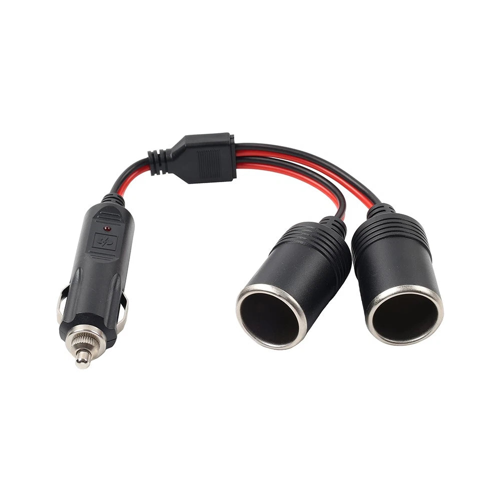 2X 12V/24V Car Cigarette Lighter Socket Plug Connector Power Adapter