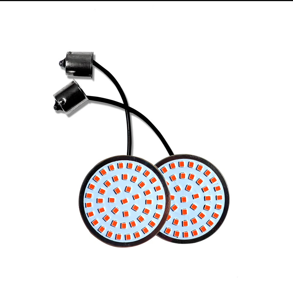 2X 48-LED 2" Red Rear Turn Signal Lights for Harley Road King Electra Glide