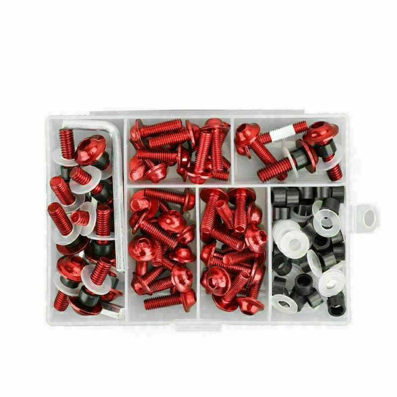 Set of 4 Verkleidungsschrauben for M5/M6 (158) - Red Aluminum