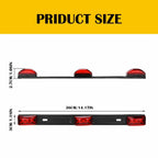 9-LED Red Stainless Steel Tail Light Bar for Pickup Truck Trailer