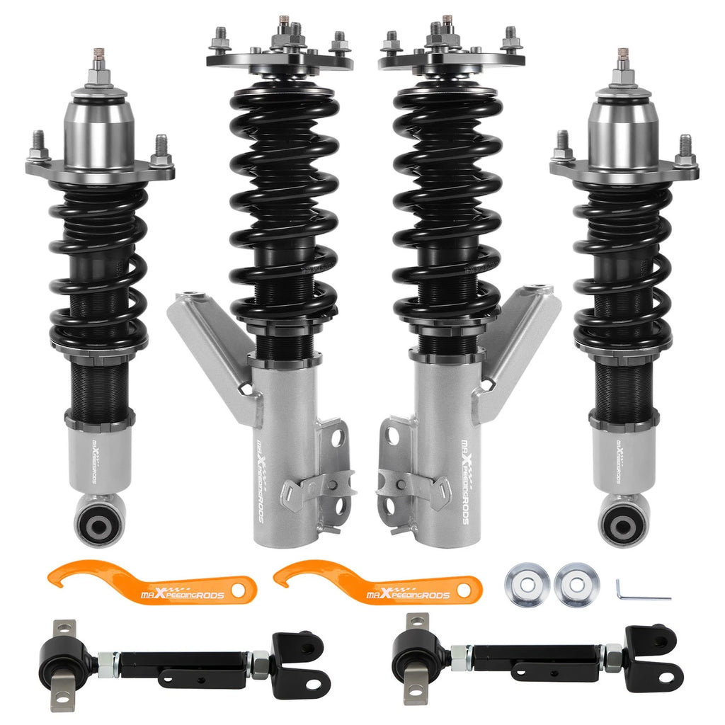 24 Way Adjustable Coilovers & Rear Control Camber Arm Kit for Honda Civic (2001–2005)