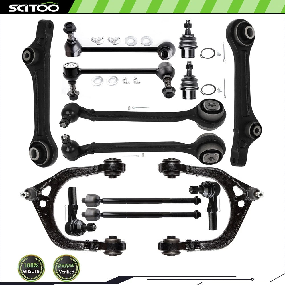 14Pcs Front Control Arm with Ball Joints & Tie Rod for Dodge Challenger Charger