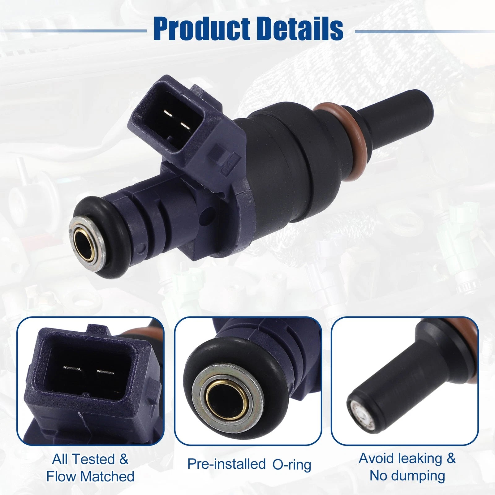 6 Pcs Fuel Injector Nozzle for BMW 330i 330Xi 530i (2001–2005) NO.1439800