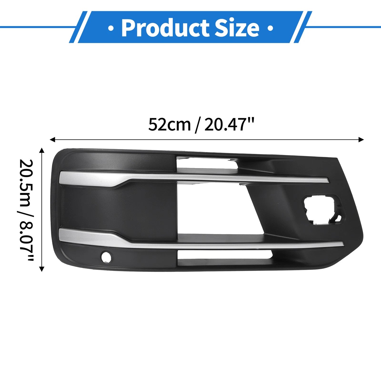 Fog Light Grill for Audi Q7 (2007–2015) No. 4M0807682T Black Silver Tone